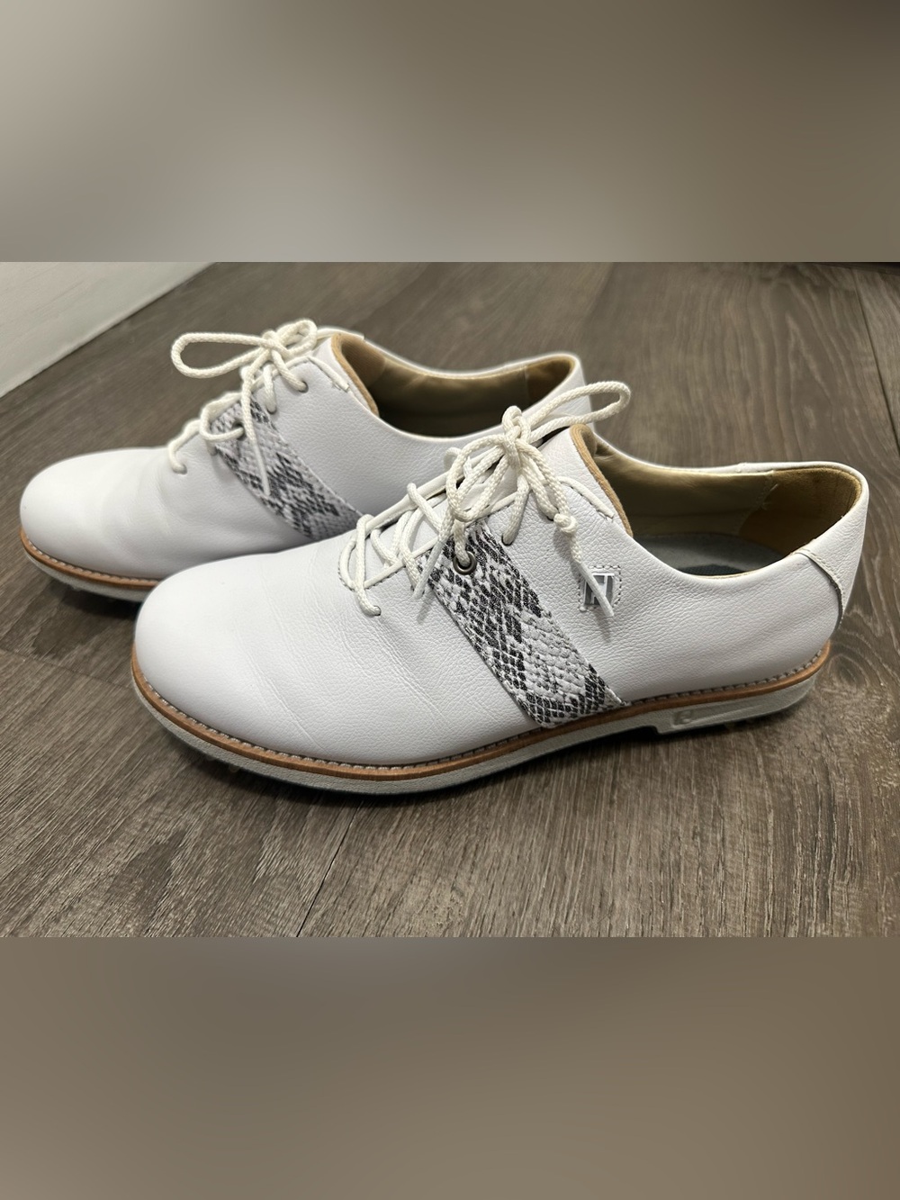 FootJoy Women's Premiere Series Golf Shoes Size 8 M White/Snake 99021 Like New